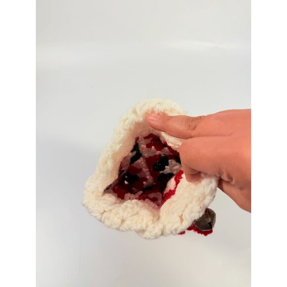 White Granny Square Christmas Stocking 13 Retro Handmade |Vintage Handmade - Picture 3 of 14